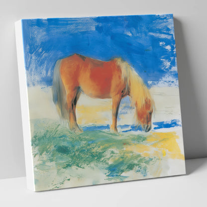 Grazing Under Cobalt Skies horse breed canvas wall art