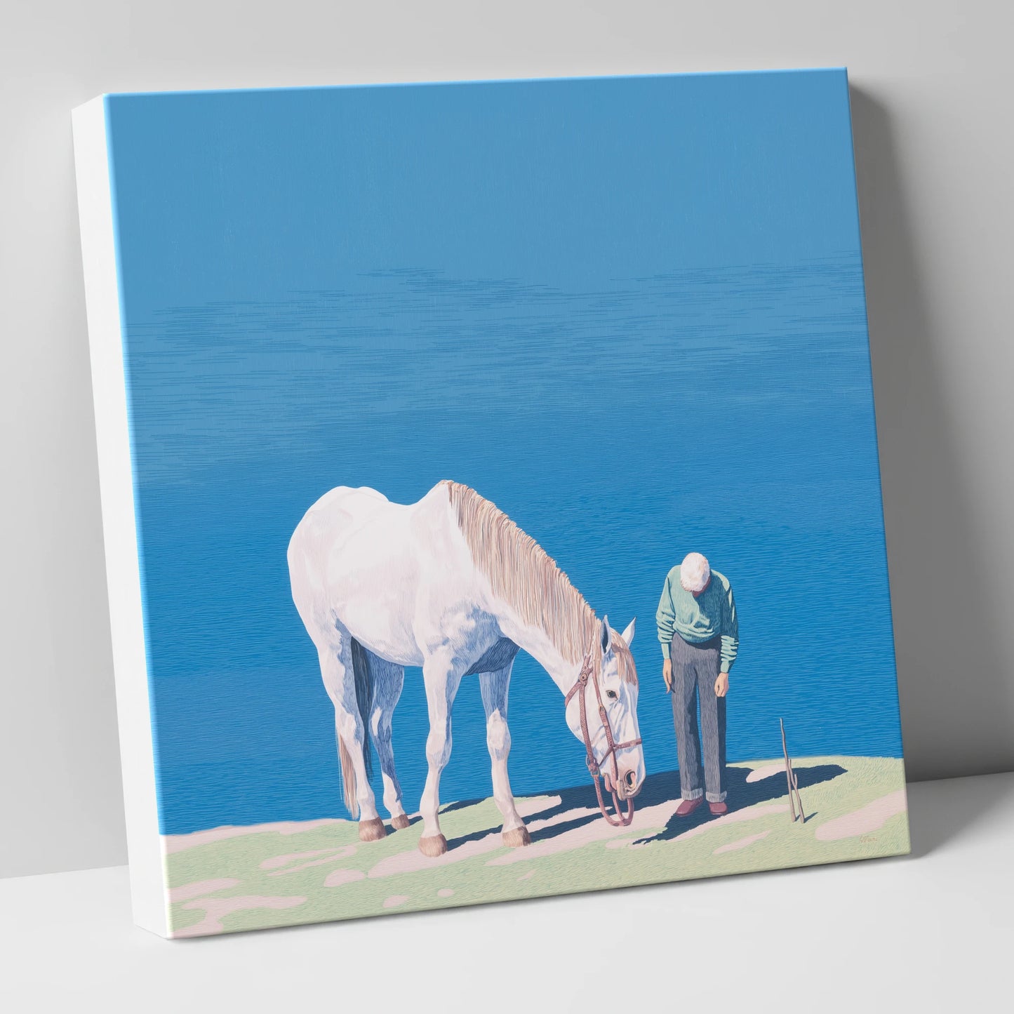 Shared Silence horse & rider canvas wall art
