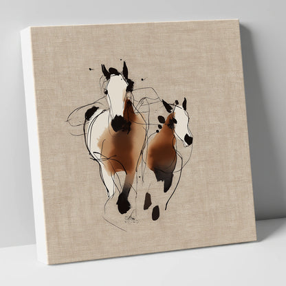 Bond In Motion mare & foal canvas wall art