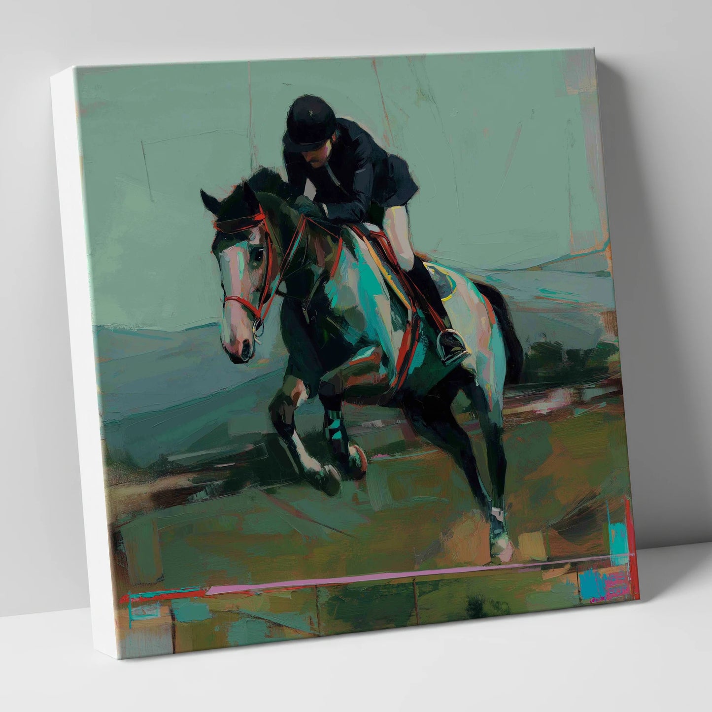 The Bold Clear show jumping horse canvas wall art