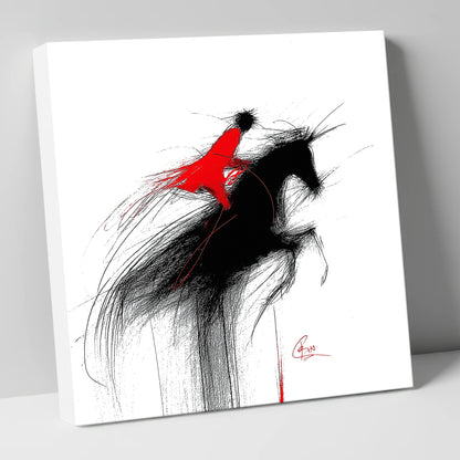Crimson Flight show jumping horse canvas wall art