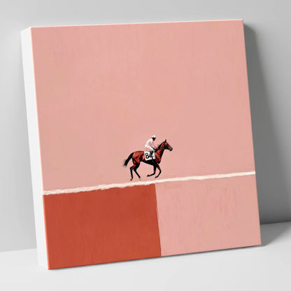 Dusty Rose Canter racing horse canvas wall art