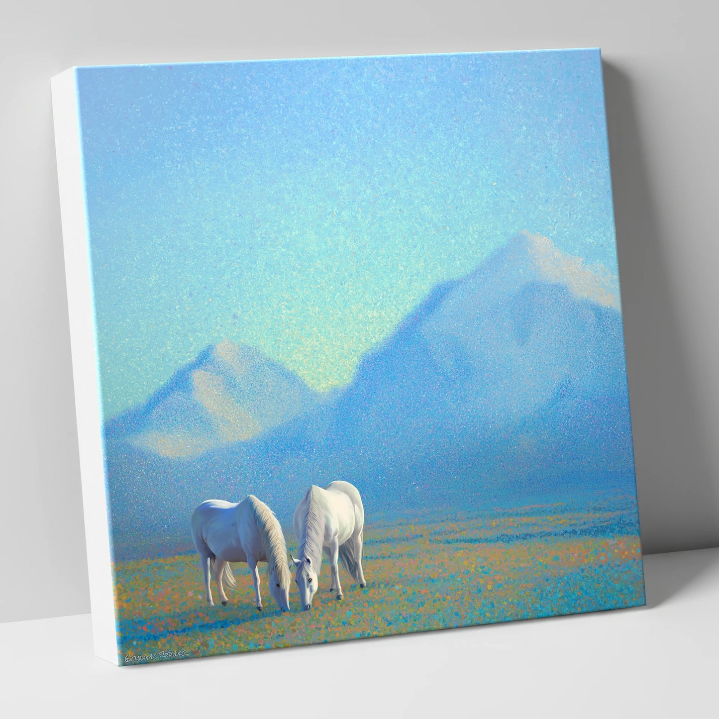 Luminous Mountain Pasture horse landscape canvas wall art