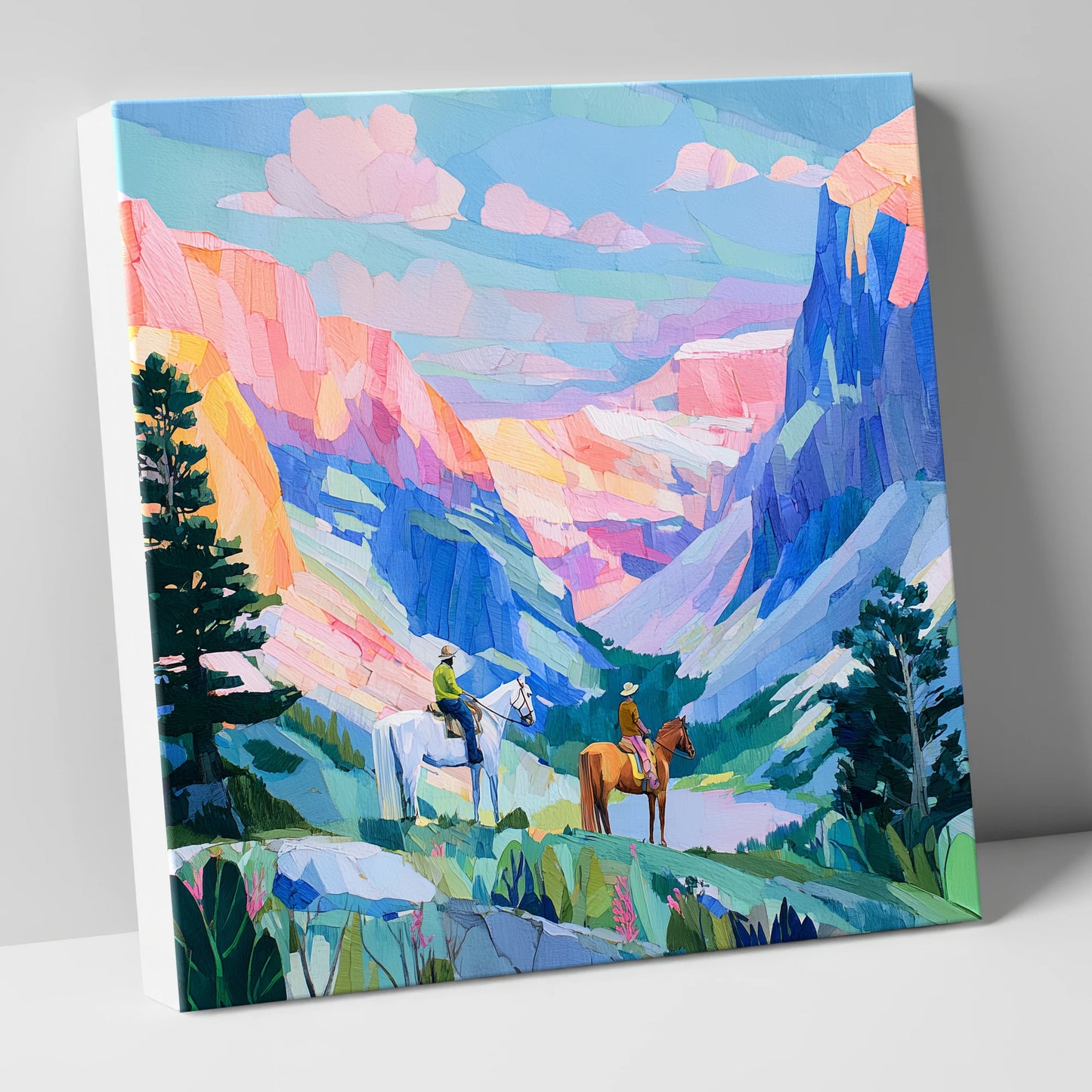 Painted Canyon Trail horse landscape canvas wall art