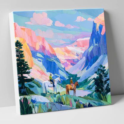 Painted Canyon Trail horse landscape canvas wall art