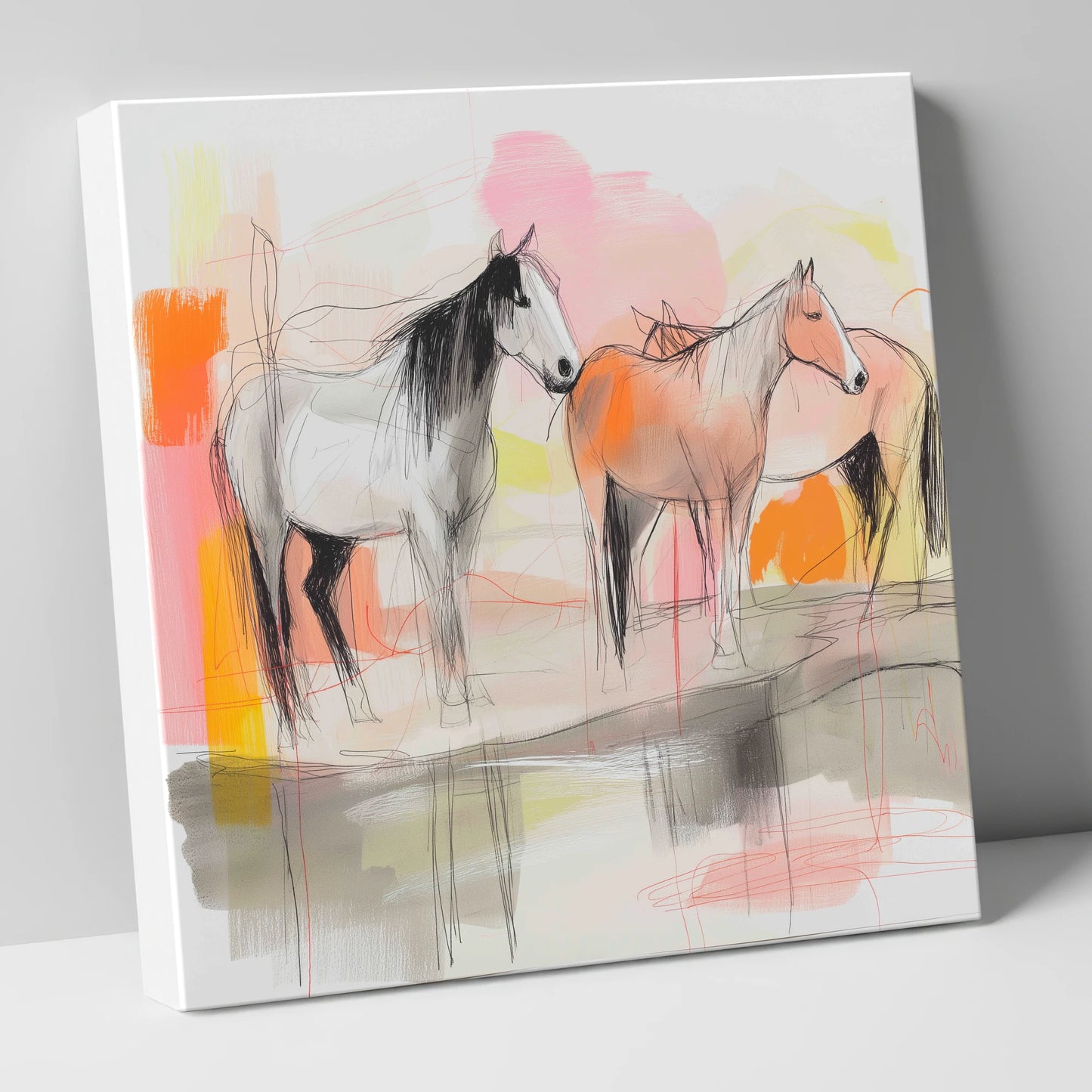 Sunset Harmony on the Plains wild horses canvas wall art