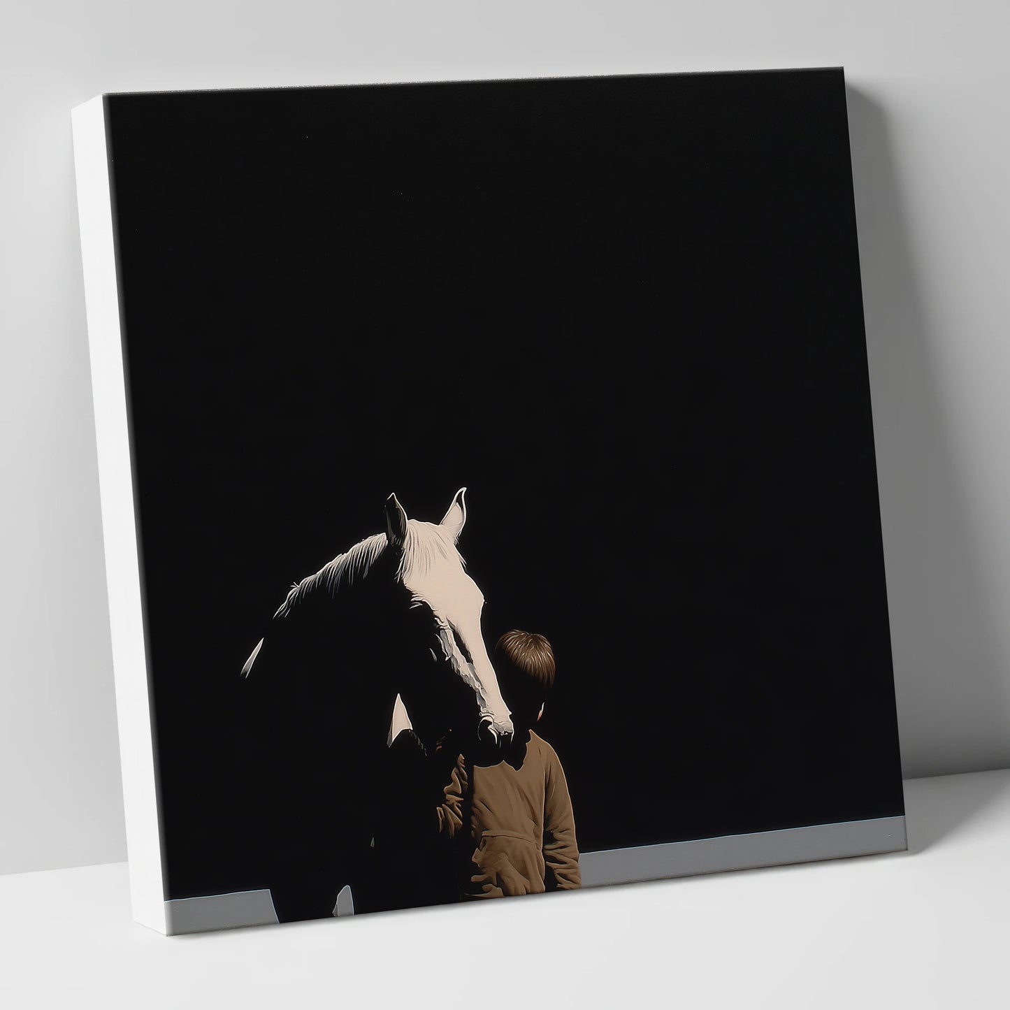 The Silent Bond horse & rider canvas wall art