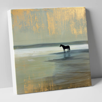 Gilded Horizon horse landscape canvas wall art