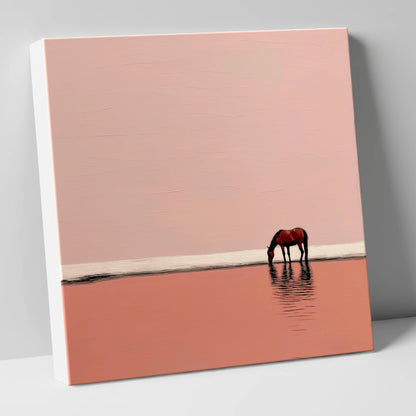 Dusty Rose Solitude horse landscape canvas wall art