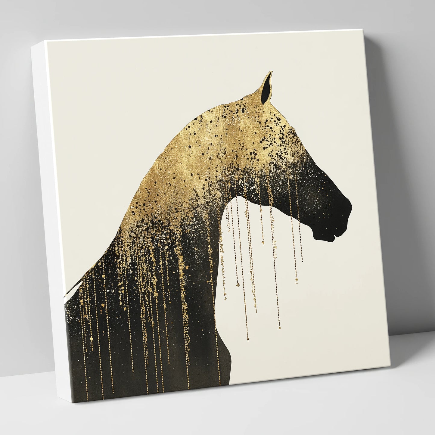 Gilded Equine Silhouette horse breed canvas wall art