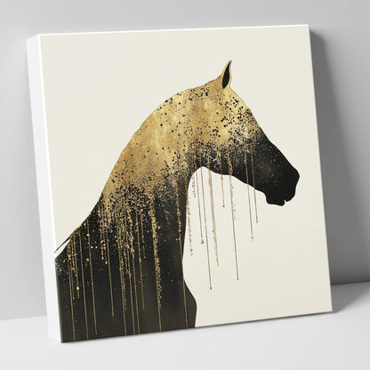 Gilded Equine Silhouette horse breed canvas wall art