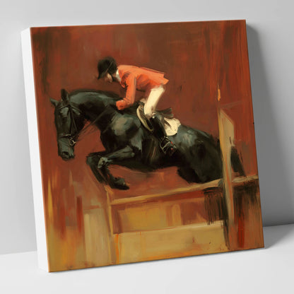 The Bold Leap show jumping horse canvas wall art
