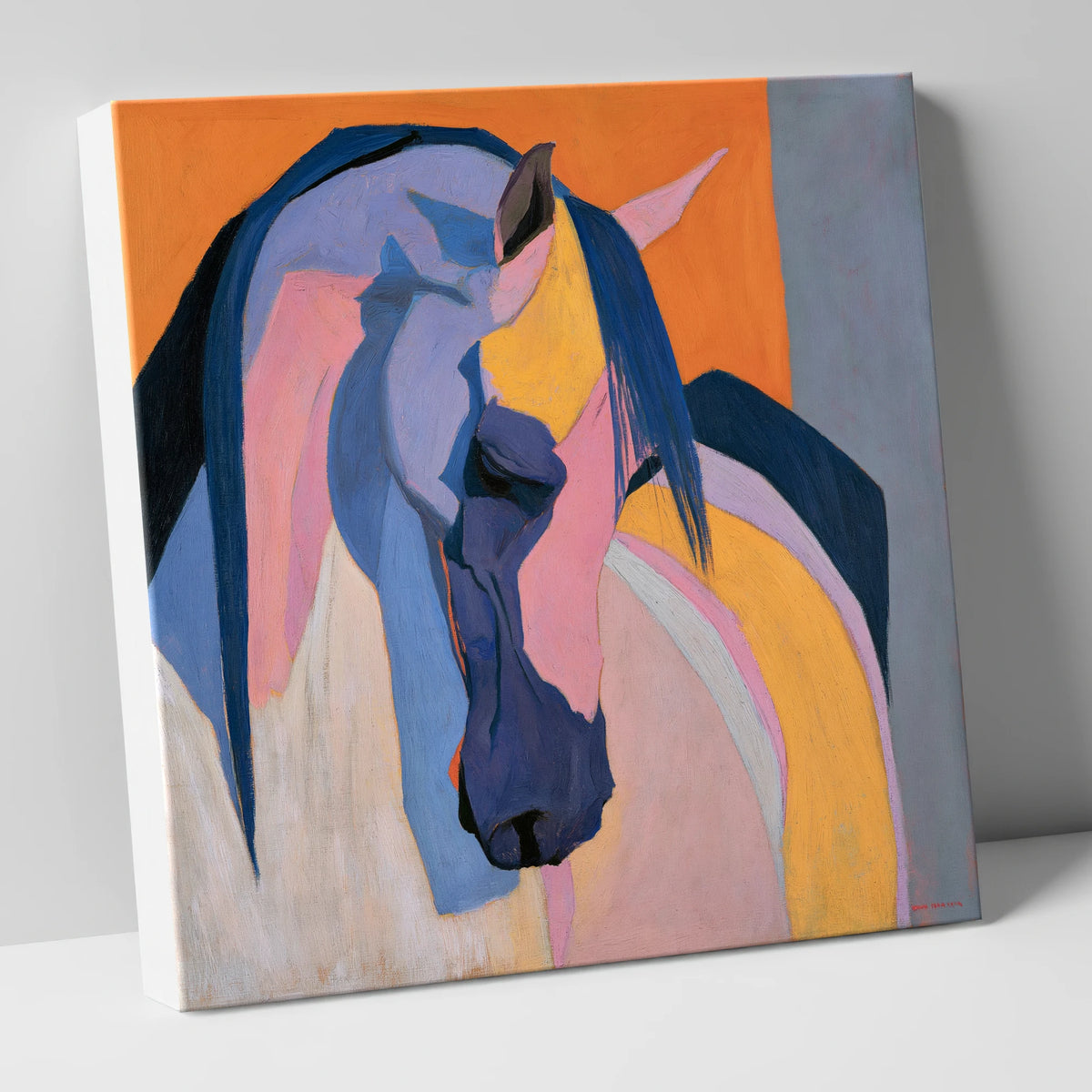 Colourful Abstract Horse Profile horse breed canvas wall art