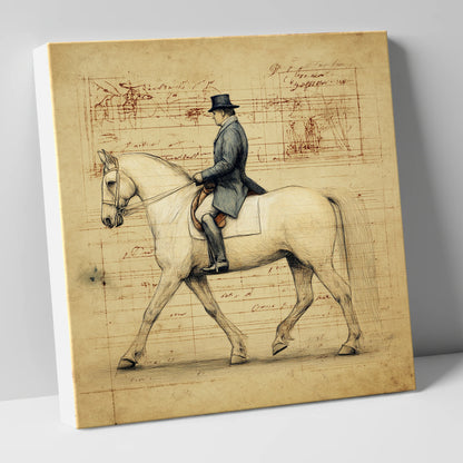The Master's Study dressage horse canvas wall art