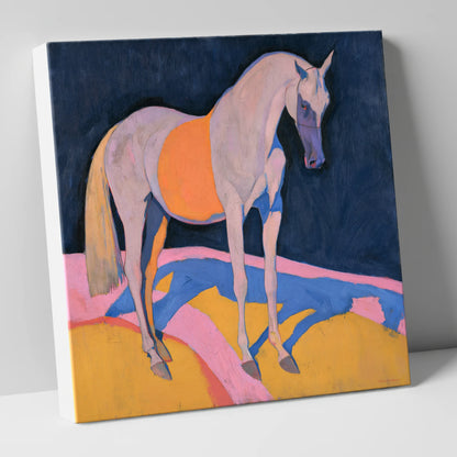 Grey Arabian In Bold Colours horse breed canvas wall art