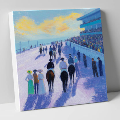 Parade Before the Post racing horse canvas wall art