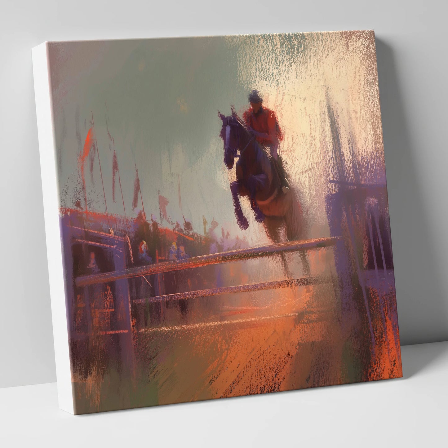 The Final Fence show jumping horse canvas wall art