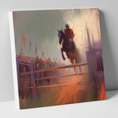 The Final Fence show jumping horse canvas wall art