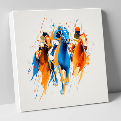 The Front Runners racing horse canvas wall art