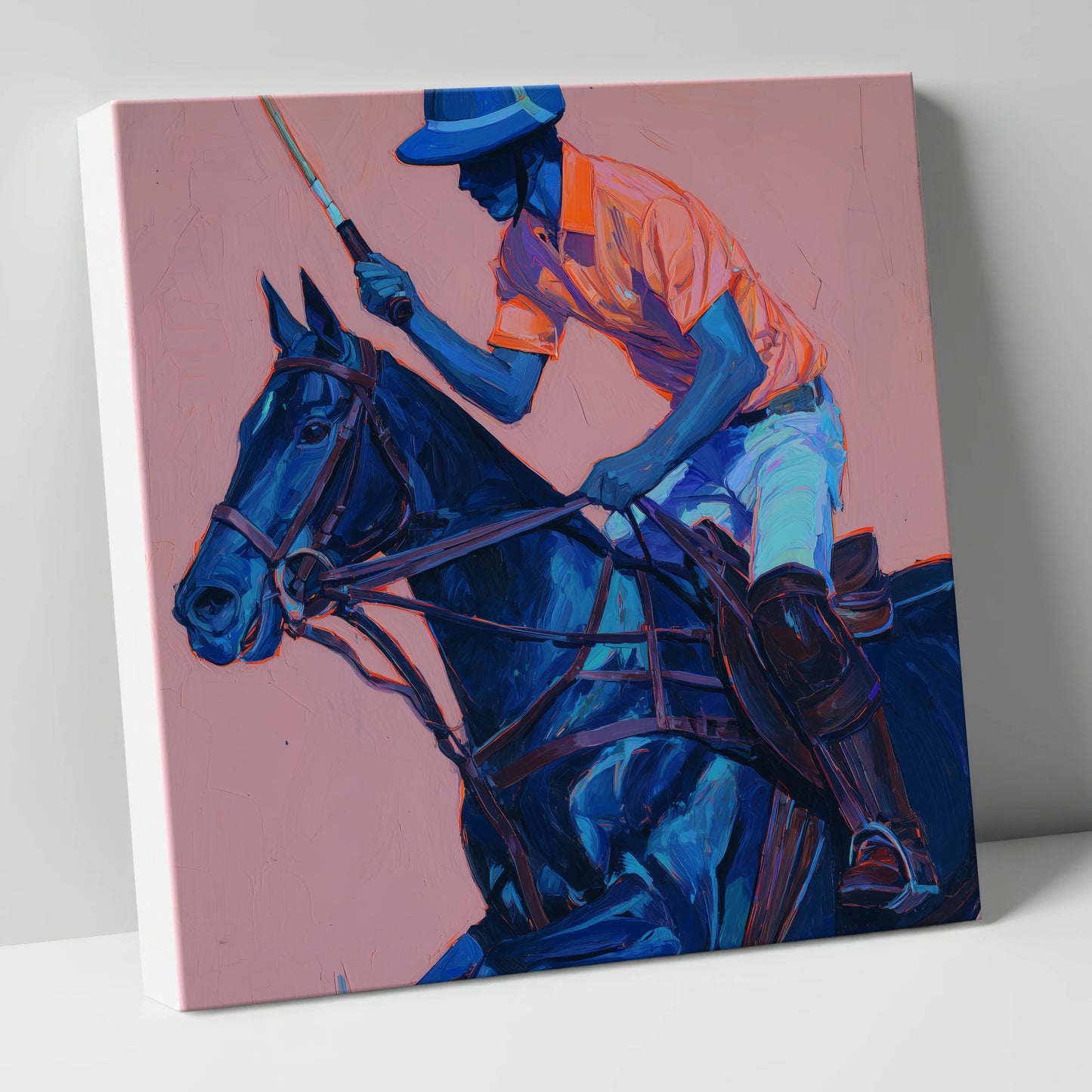 The Indigo Chukka polo horse canvas wall art
