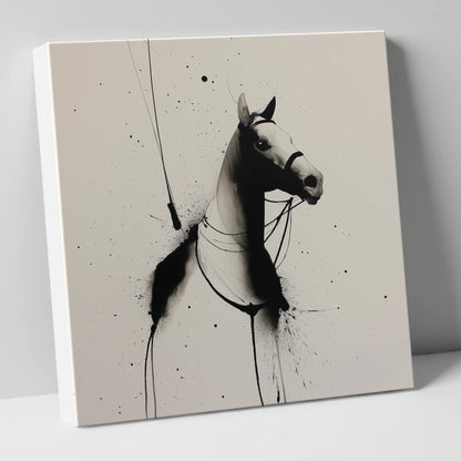 Inked Polo Silhouette polo horse canvas wall art