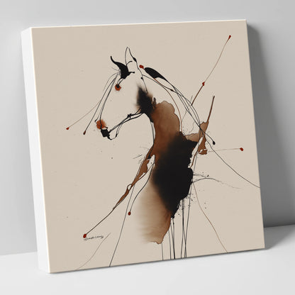 Fluid Equine Silhouette horse portrait canvas wall art