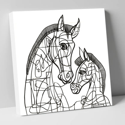 Structured Bond mare & foal canvas wall art