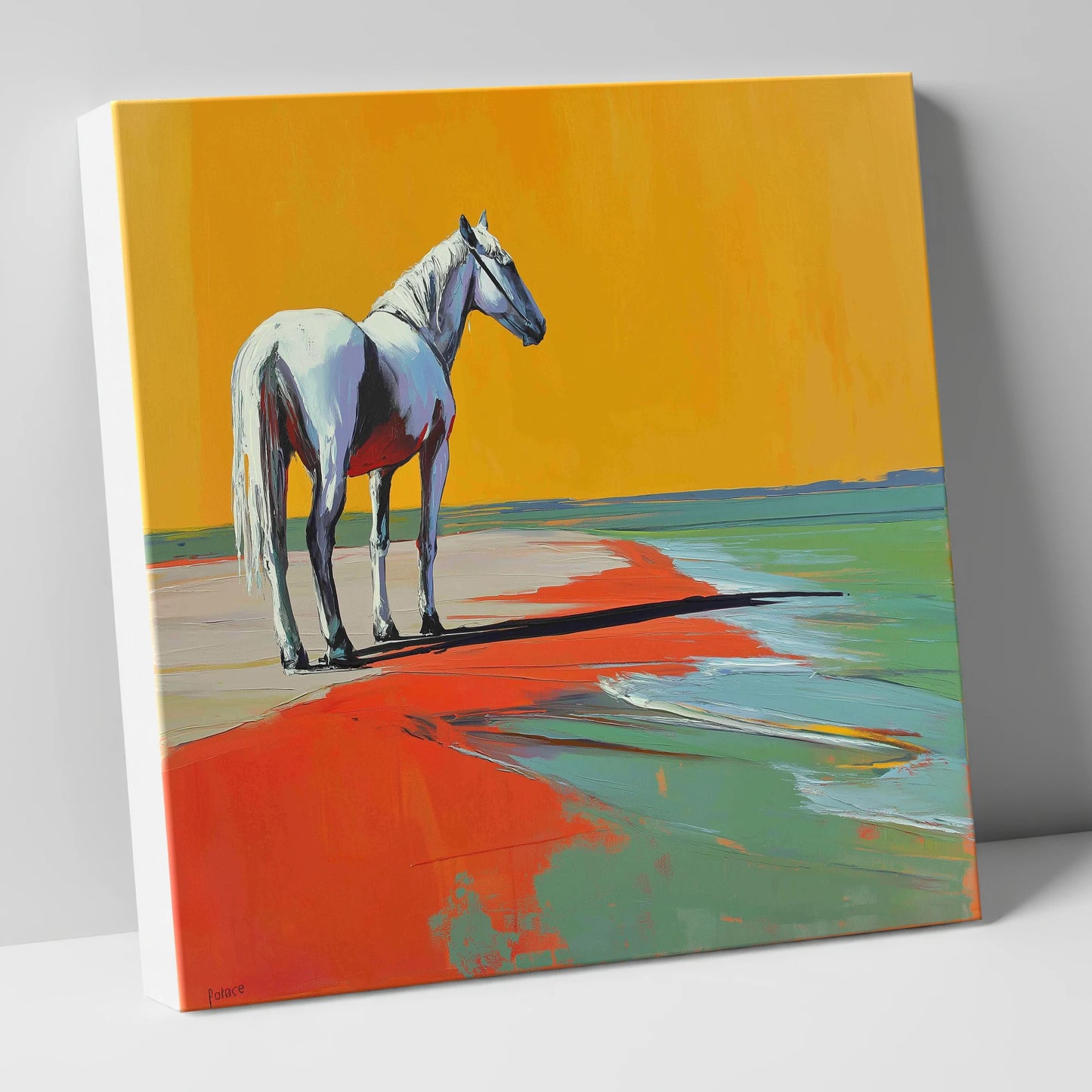 Amber Horizon horse landscape canvas wall art