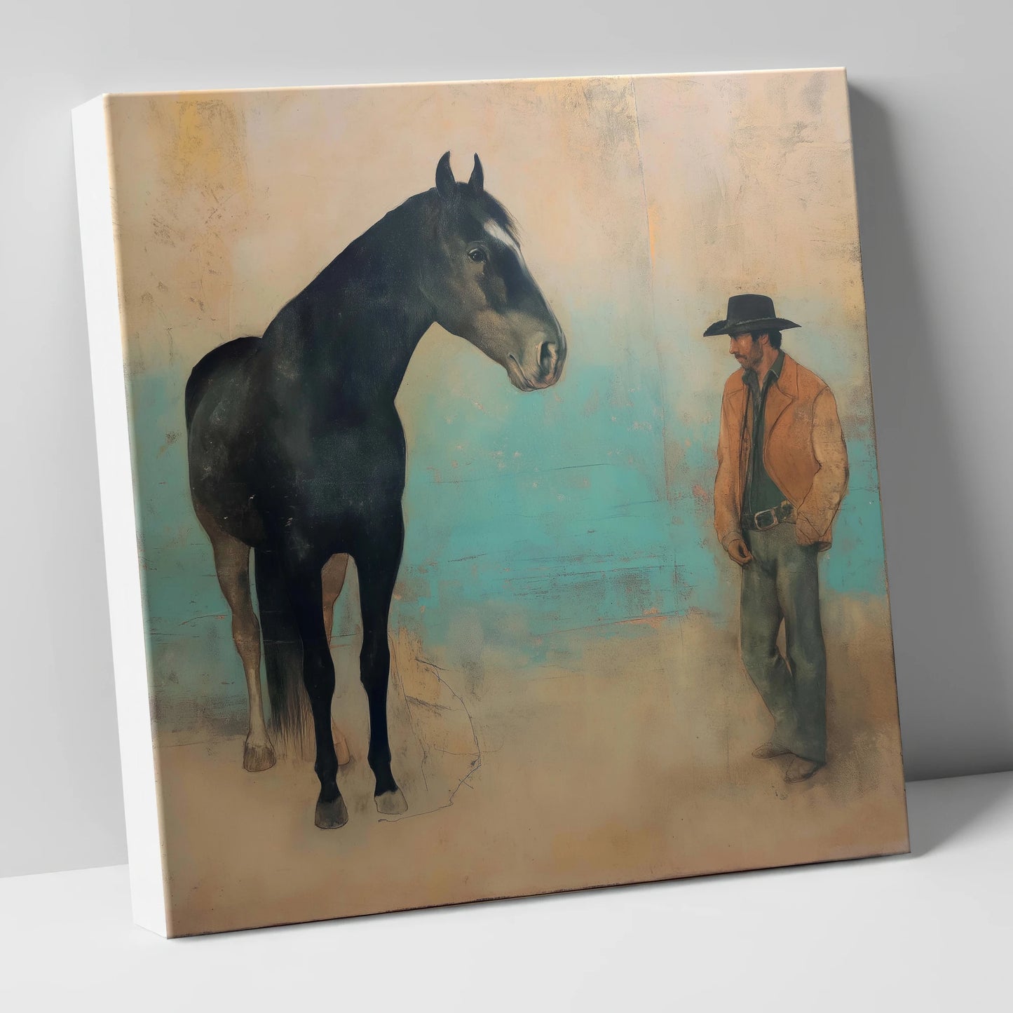 The Quiet Accord western horse canvas wall art