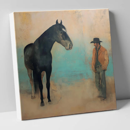 The Quiet Accord western horse canvas wall art