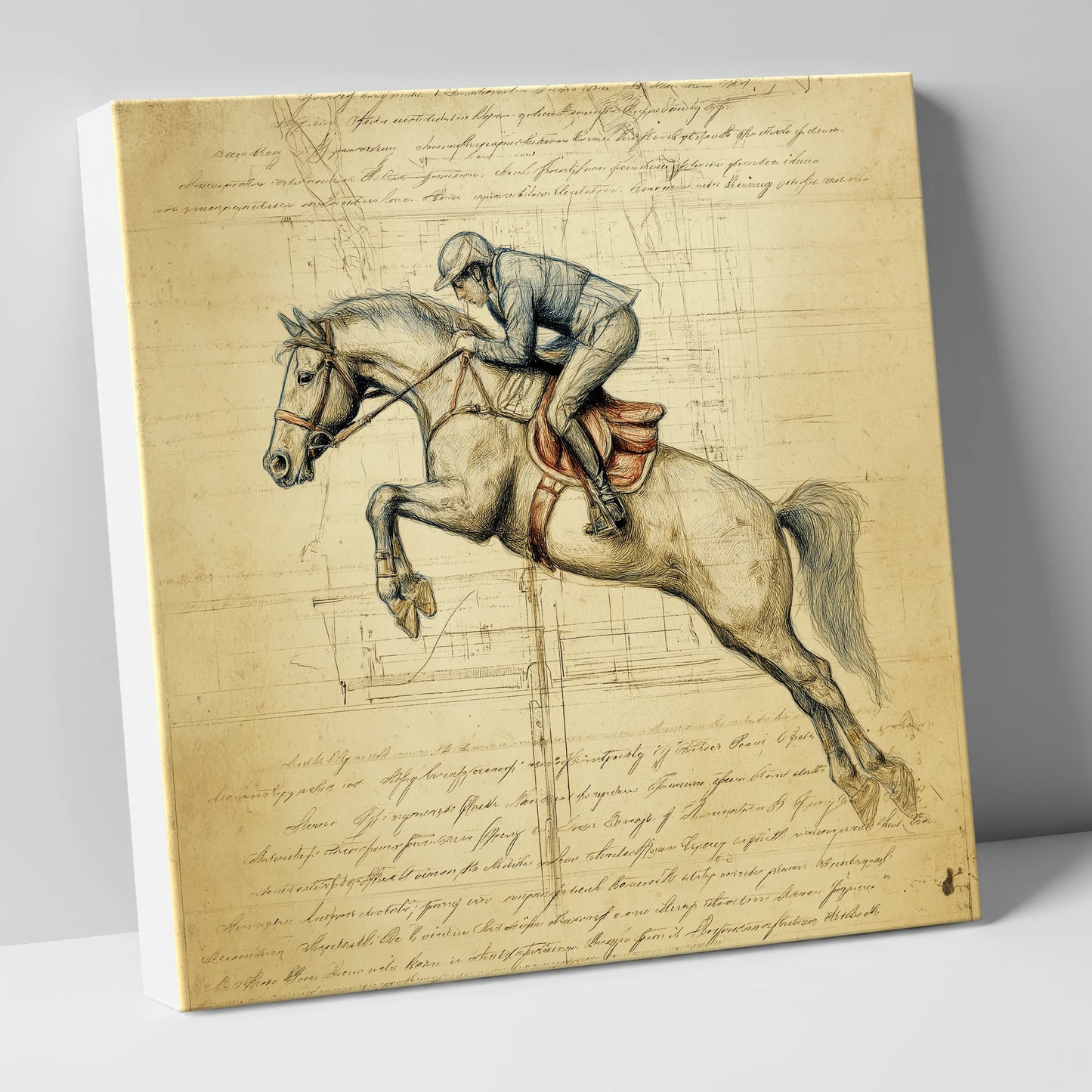 The Scholar's Jump show jumping horse canvas wall art