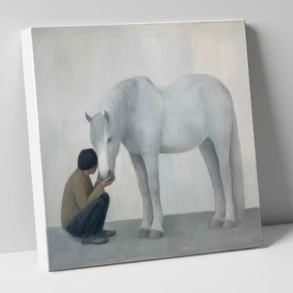 The Quiet Connection horse & rider canvas wall art