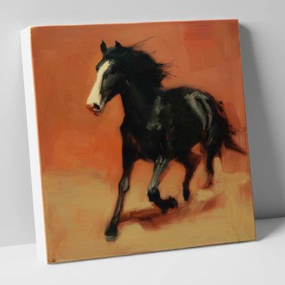 Terracotta Spirit horse portrait canvas wall art
