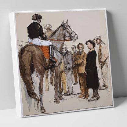 The Paddock Assembly racing horse canvas wall art