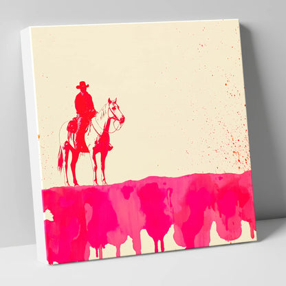 Crimson Frontier western horse canvas wall art