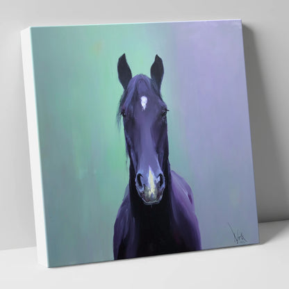 The Violet Gaze horse portrait canvas wall art