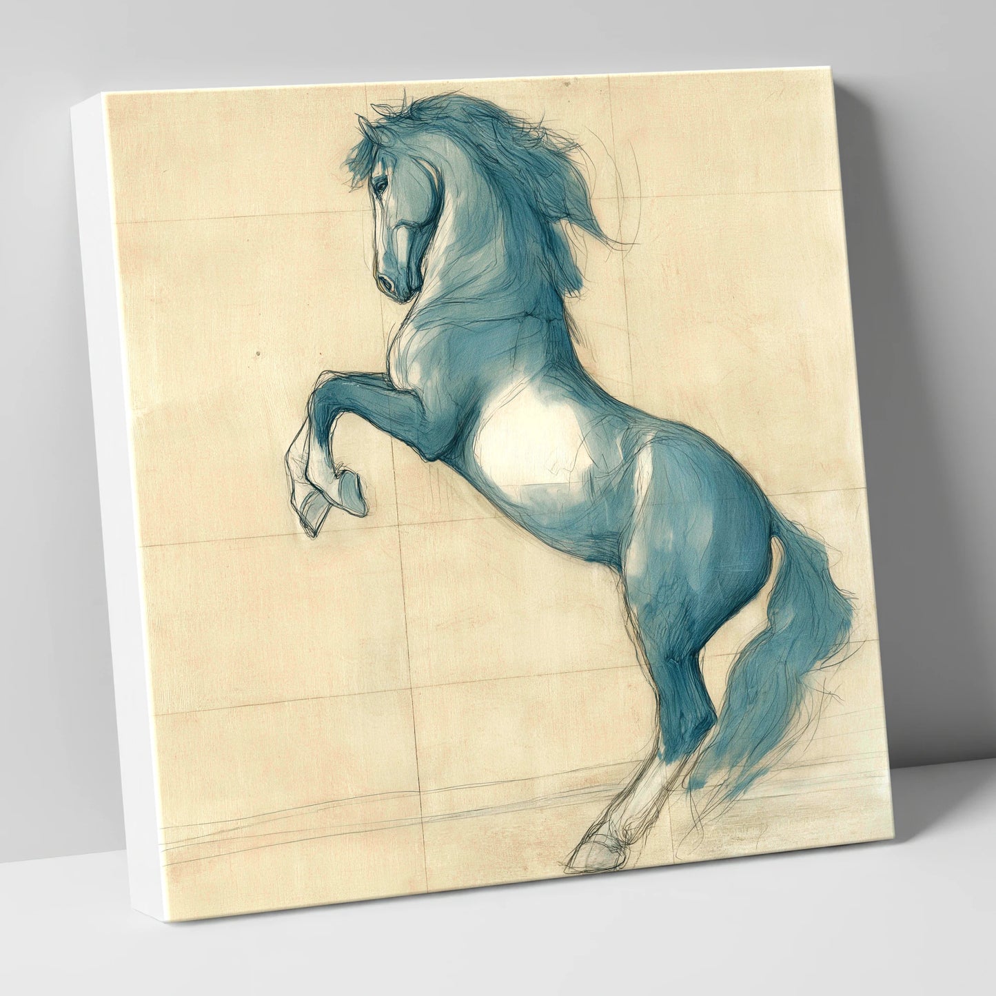 Azure Equine Study horse portrait canvas wall art