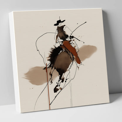 Frontier Ink Silhouette western horse canvas wall art