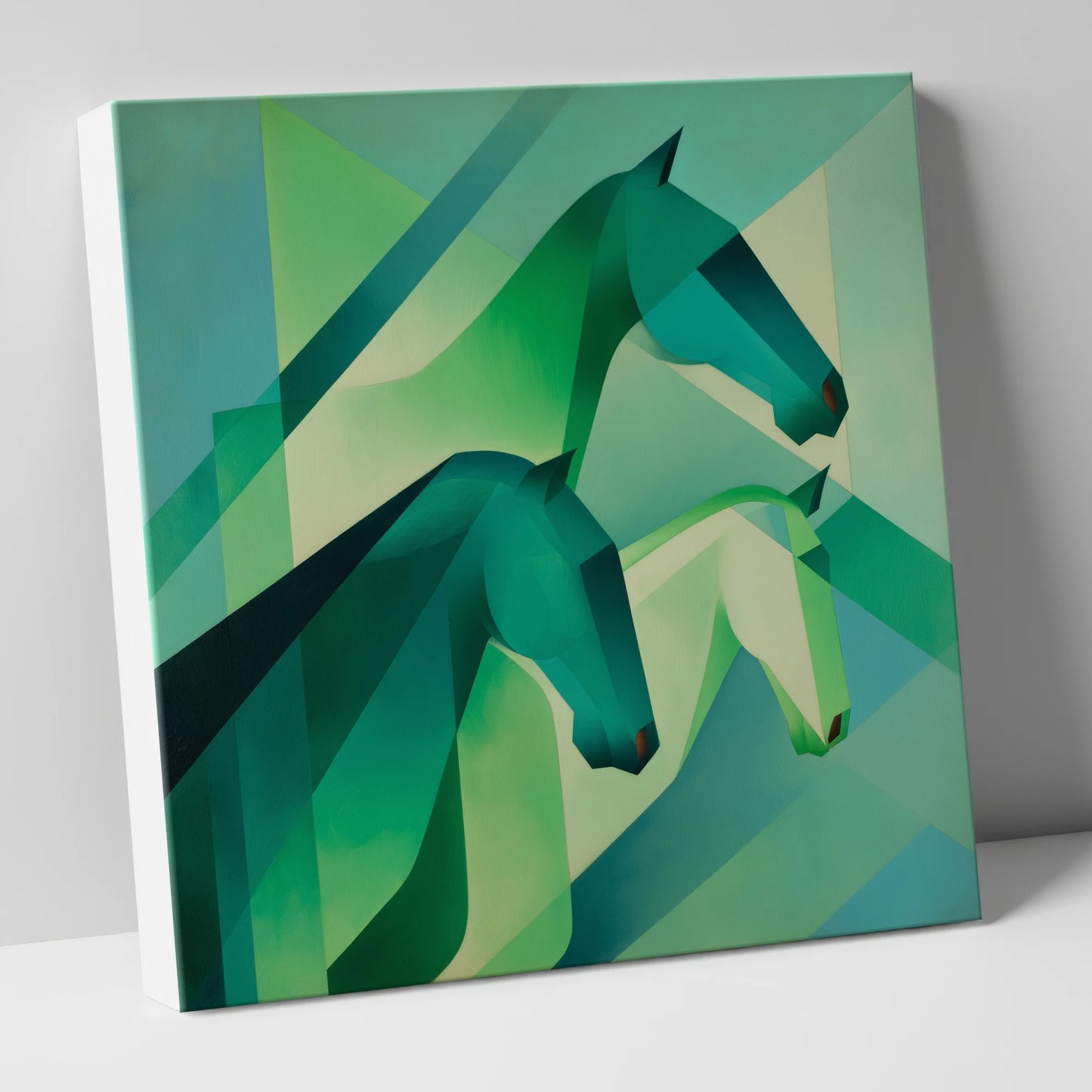 Emerald Equine Rhythms wild horses canvas wall art