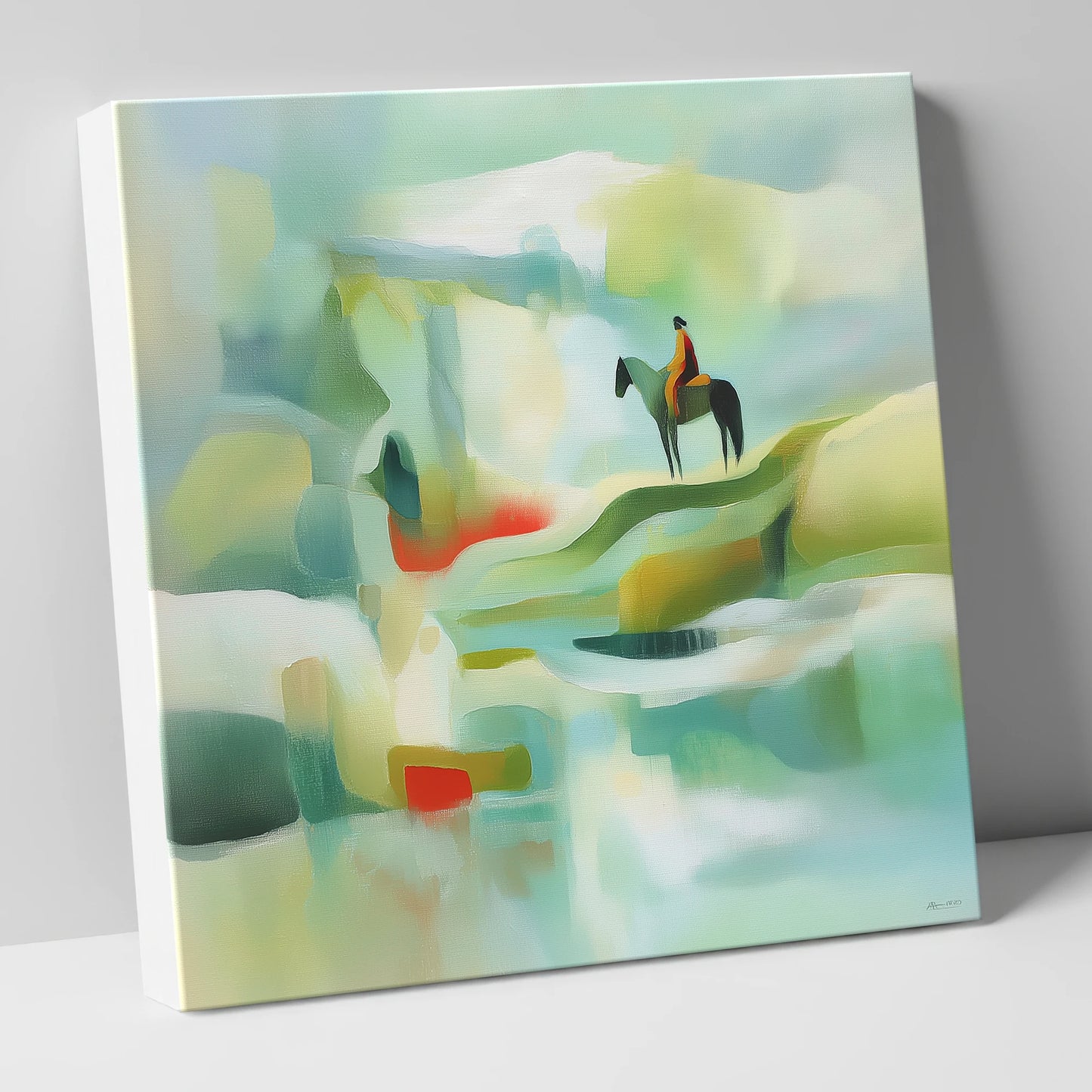 Serene Coastal Vantage beach horse canvas wall art