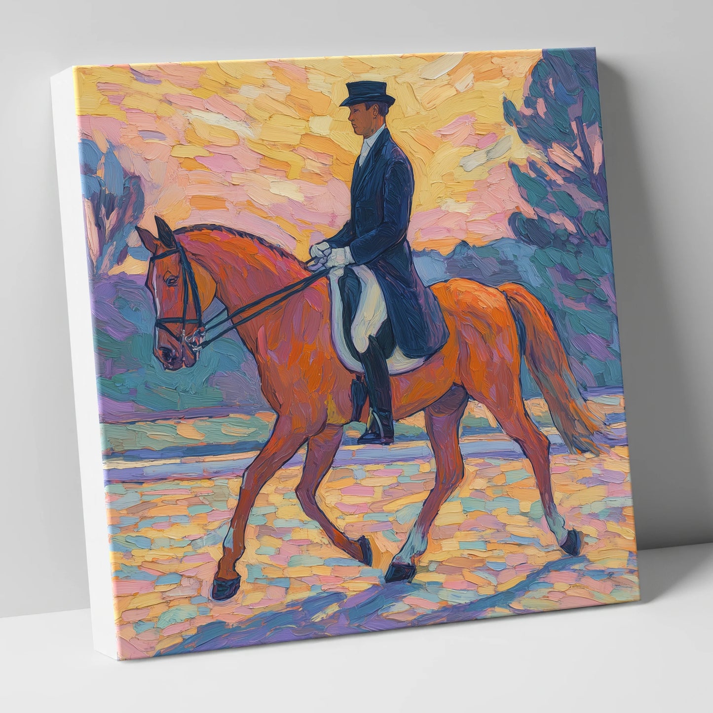 Painted Dressage Elegance dressage horse canvas wall art