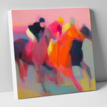 Vibrant Furlong racing horse canvas wall art