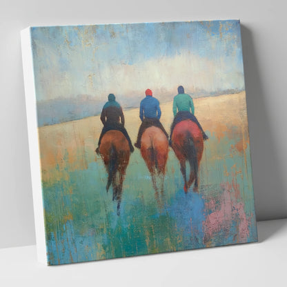 The Morning String racing horse canvas wall art