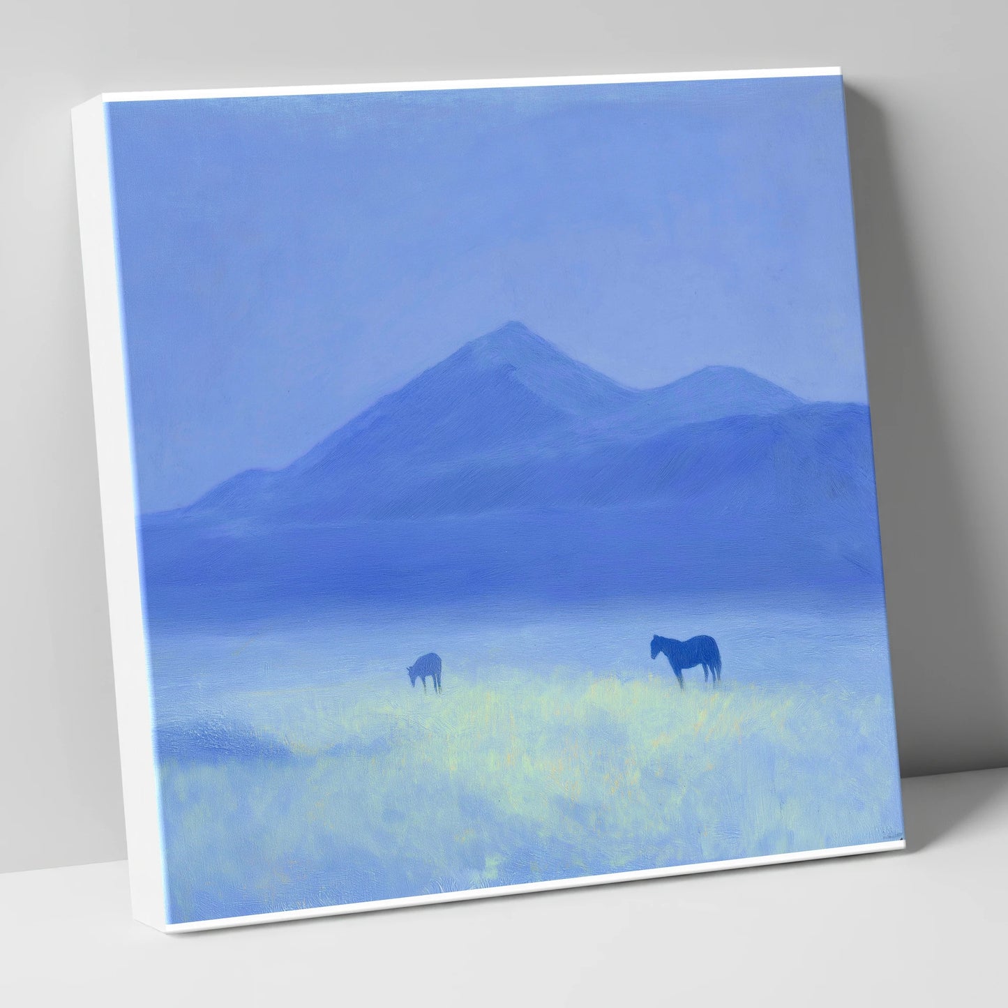 Azure Morning Mist horse landscape canvas wall art