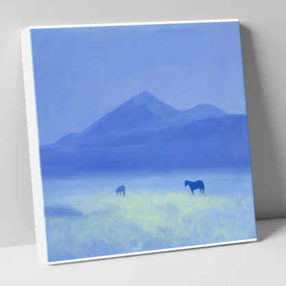 Azure Morning Mist horse landscape canvas wall art