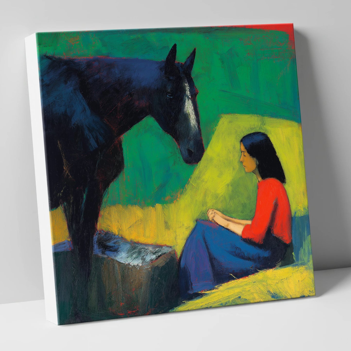 Quiet Communion horse & rider canvas wall art