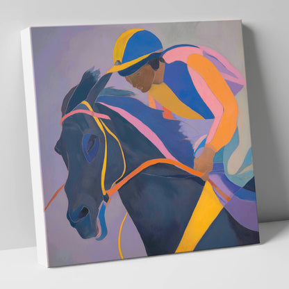 Dynamic Silks racing horse canvas wall art