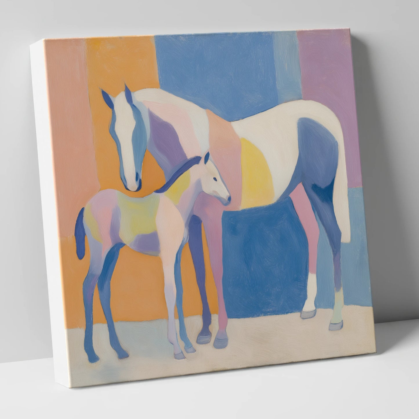 Geometric Equine Harmony mare & foal canvas wall art