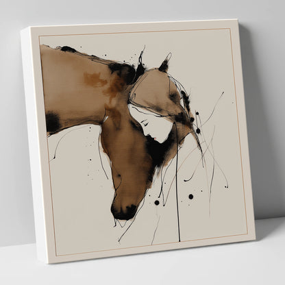 Unspoken Harmony horse & rider canvas wall art