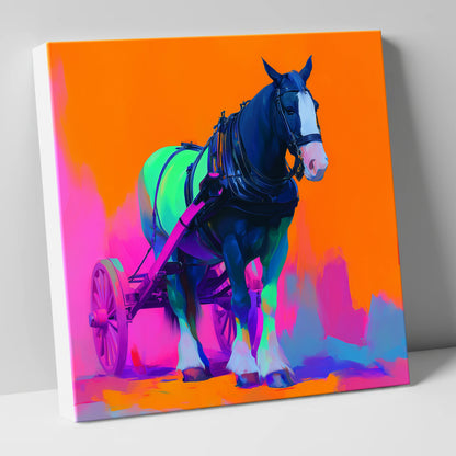 Electric Heavy Horse working horse canvas wall art